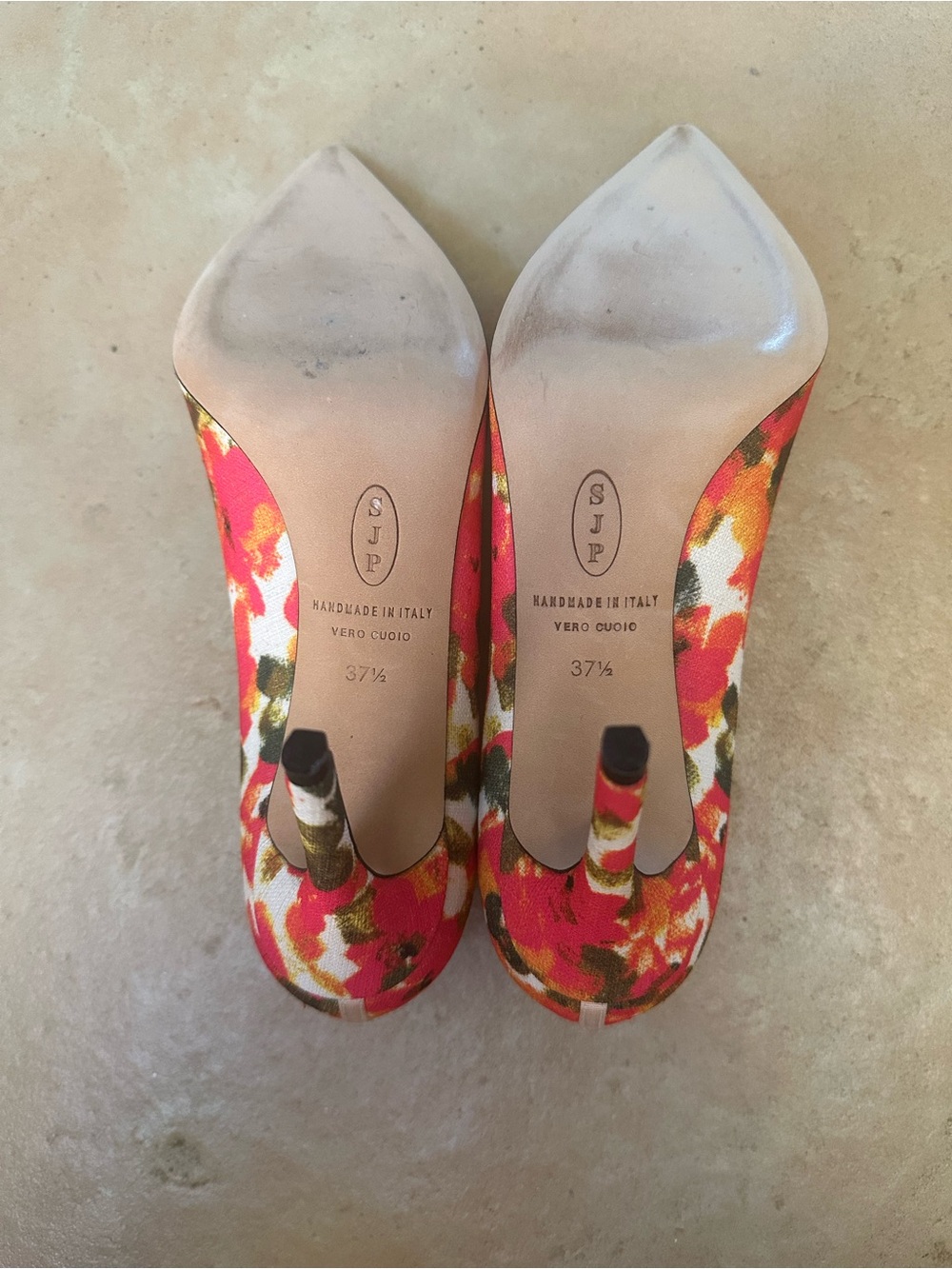 SJP by Sarah Jessica Parker Floral Pointed-Toe Bow Pumps - Pink Orange Multi - Picture 4 of 4